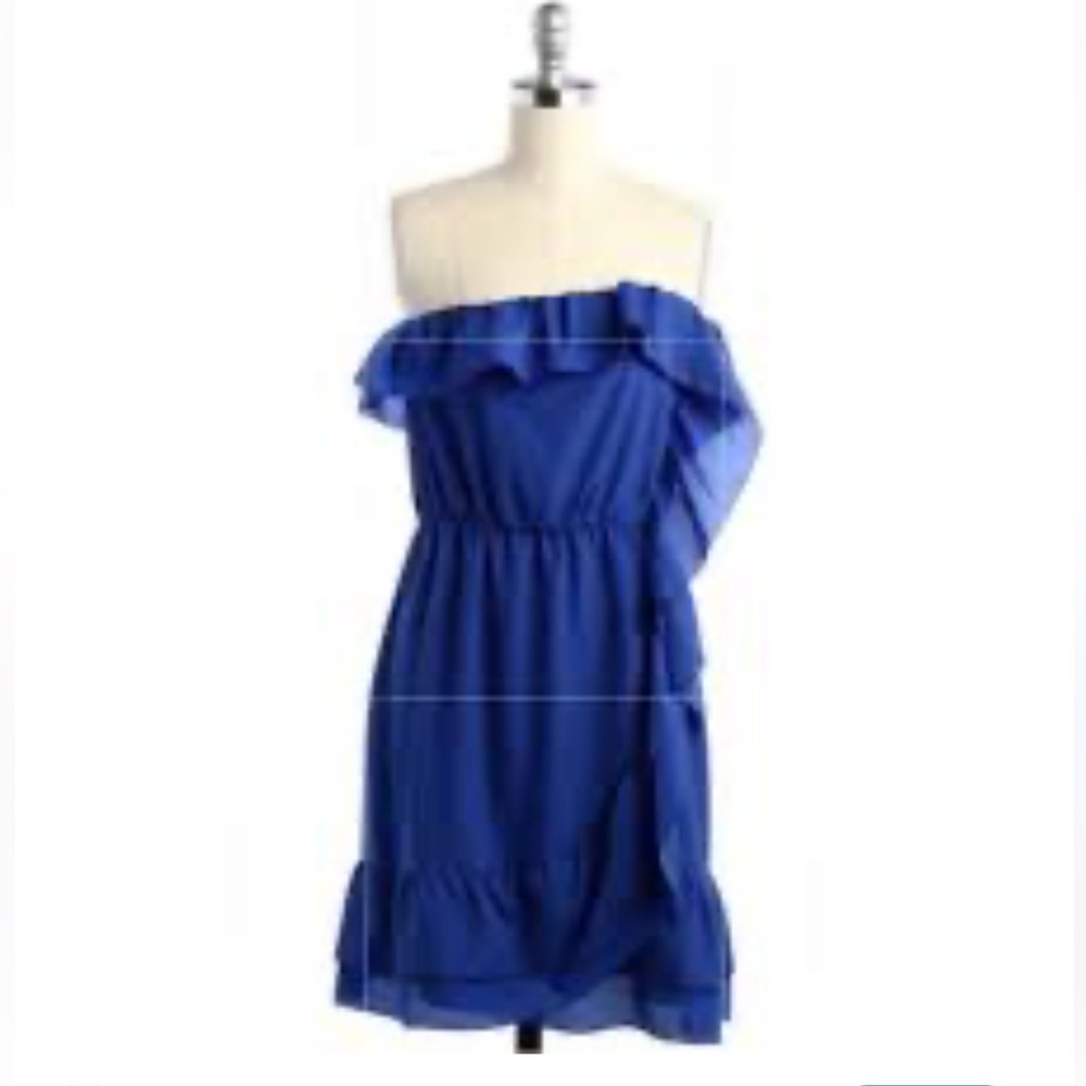 Elegant Blue Off-Shoulder Dress